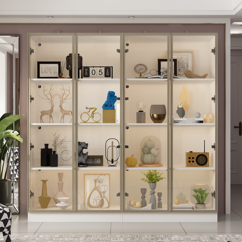 (INCOMPLETE) 63\" Wide 4 Glass Door Display Case With LED Light