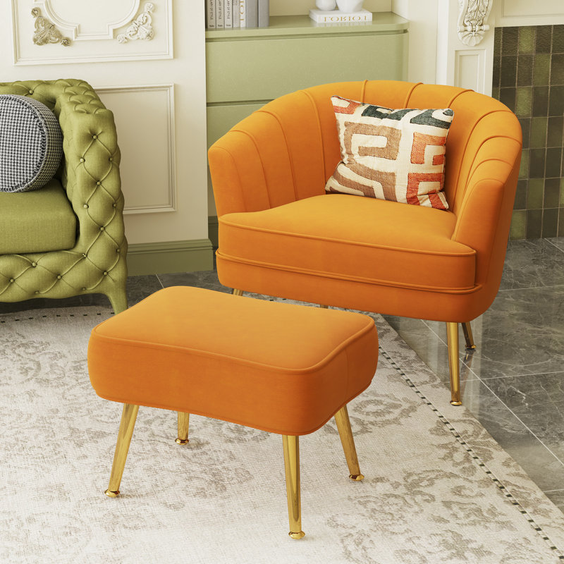 Latonia Upholstered Barrel Chair with Ottoman SIMILAR NOT THE SAME