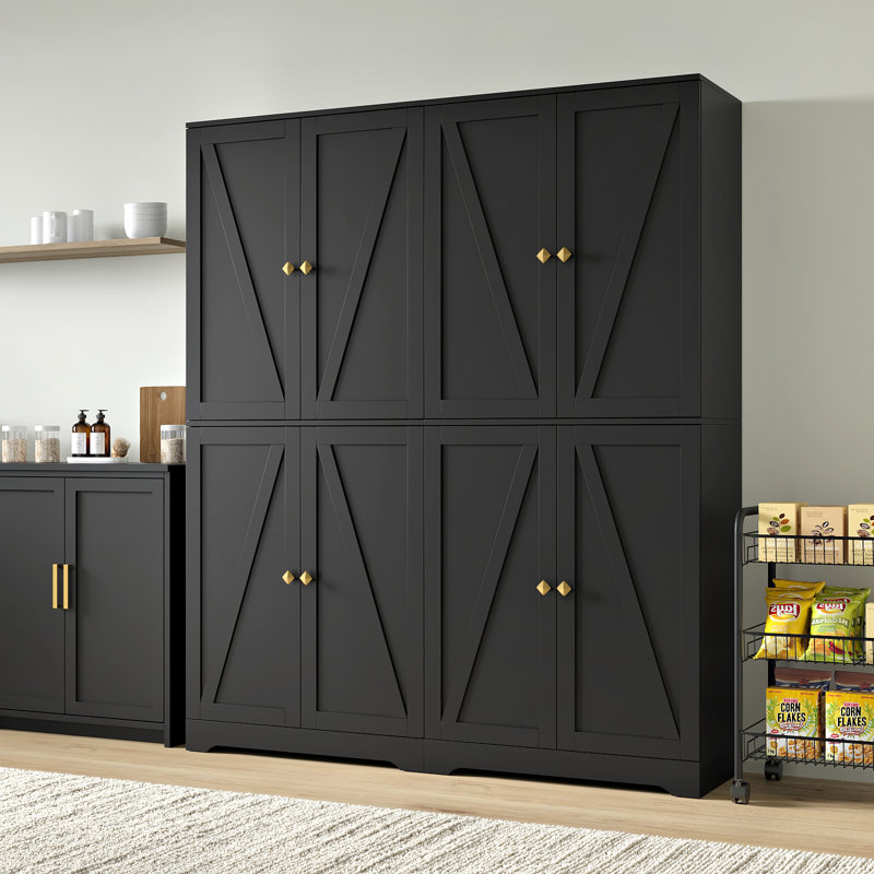 72\" tall kitchen pantry set of 2, farmhouse storage cabinet (set of 2) 
incomplete 