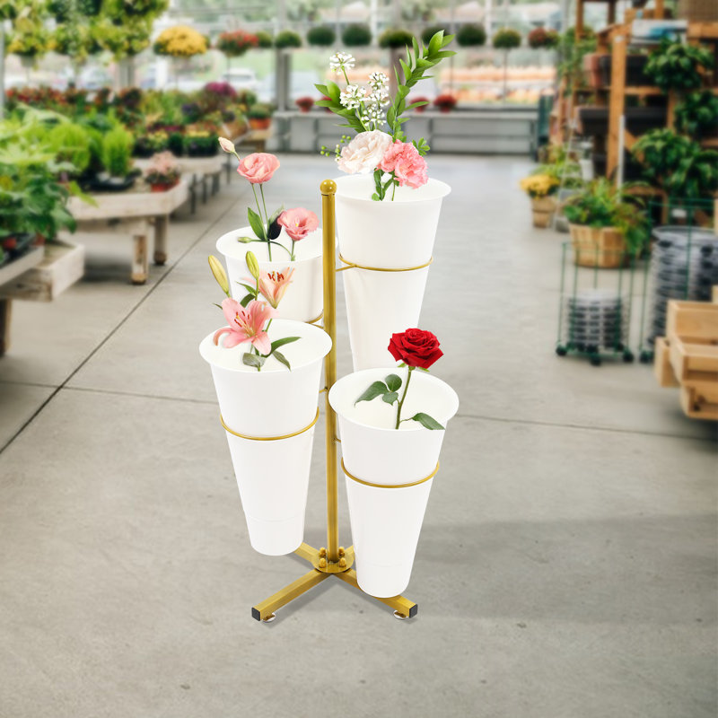 Amberlea 4Pcs Metal Flower Display Stand with Buckets