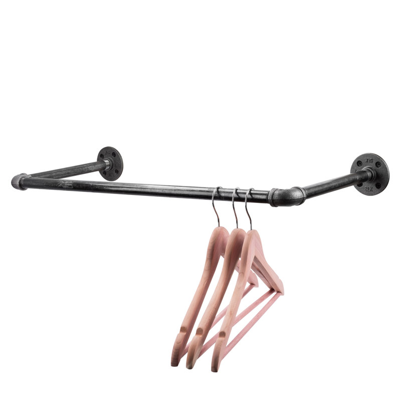 ludvig 27'' wall mounted industrial pipe clothes rack( 4 pack)