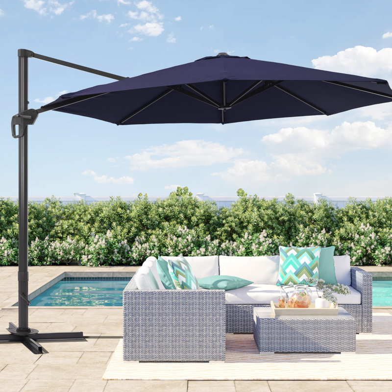 Shanea 11' Round Cantilever Umbrella with Crank Lift