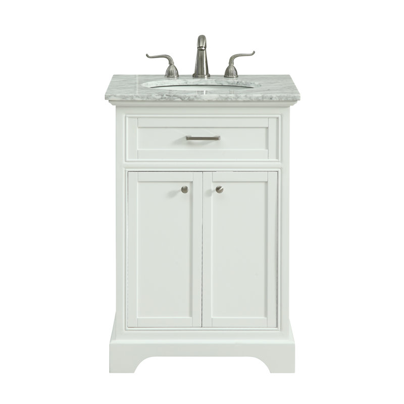hermes 24'' single bathroom vanity with marble top