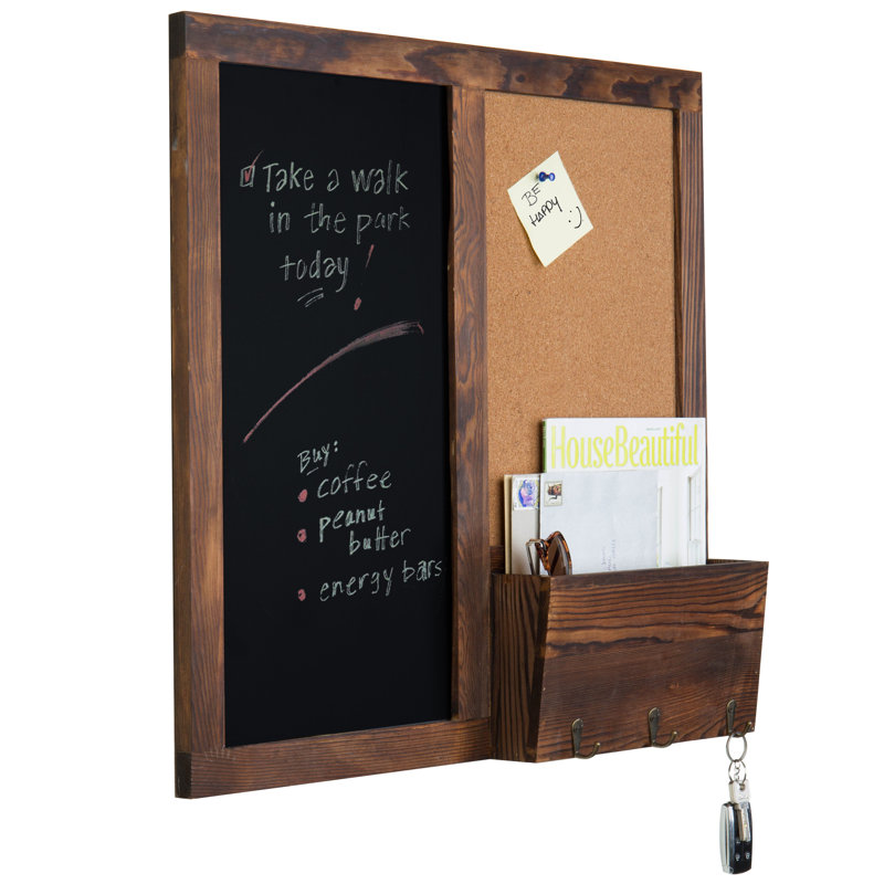 Wood Entryway Wall Mounted Combo Board