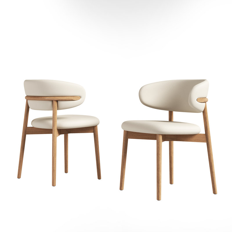 modern wooden dining chairs set of 2 - mid-century inspired design