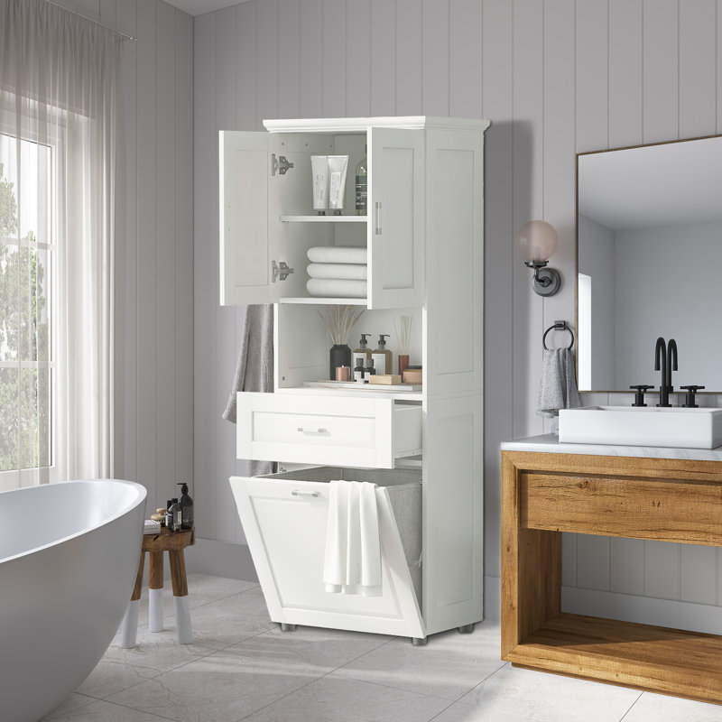 yasira 69.92'' tall bathroom cabinet with laundry basket
incomplete 