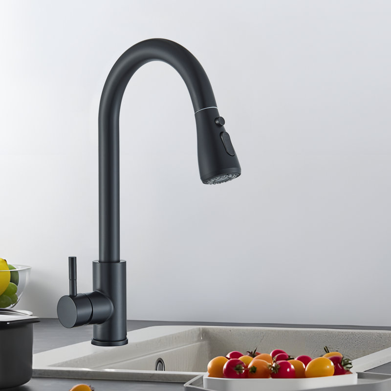 Kitchen Faucets, Kitchen Faucets with Pull Down Sprayer, High Arc Single Handle Stainless Steel Sink Faucets 1 Holes, Kitchen Sink Faucets for Farmhouse Camper Laundry Rv Bar 8-PH2203Z