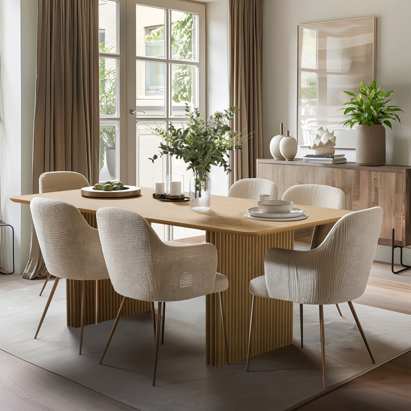 Maitilde Rectangular 30\"H Wood Dining Table ( incomplete  only base ) 