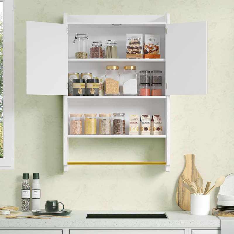 Bathroom Wall Cabinet, Wall Mounted Medicine Cabinet, Over The Toilet Space Saver Storage Cabinet With Towel Bar For Bathroom Laundry Room Kitchen, White\nINCOMPLETE 