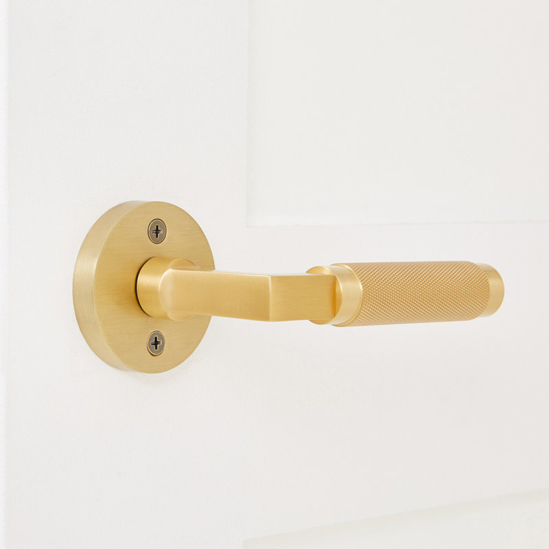 St. Tropez Solid Brass Satin Gold Lever Door Handle