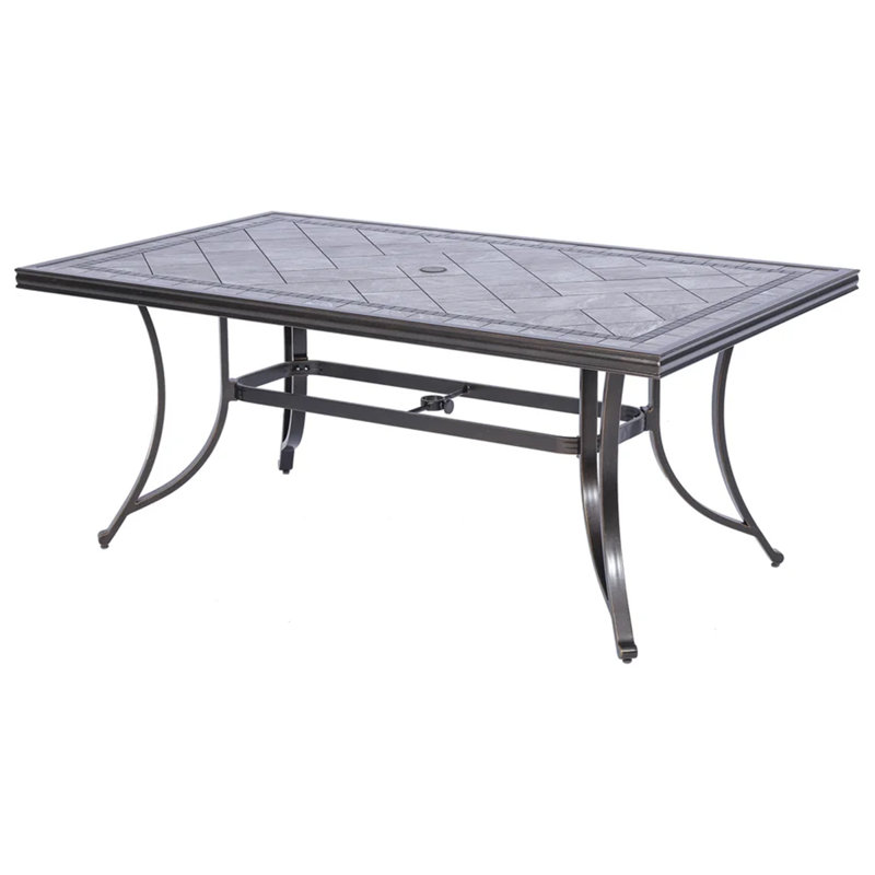 bernedette rectangular outdoor dining table\
incomplete 