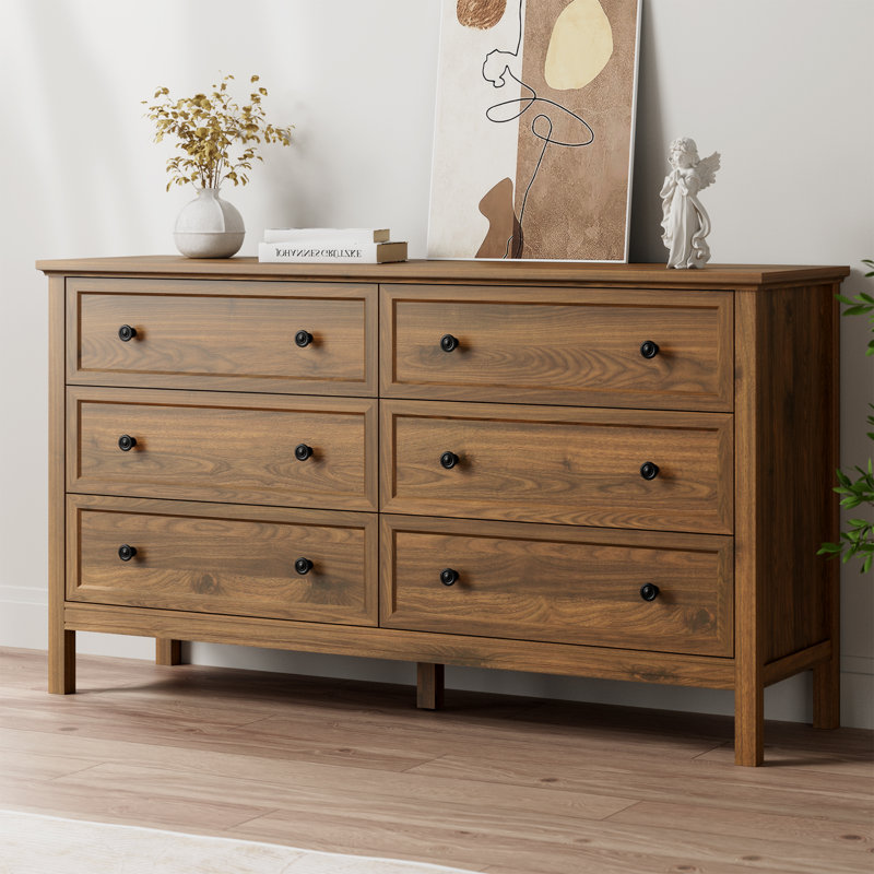 55.1" 6 Drawer Dresser