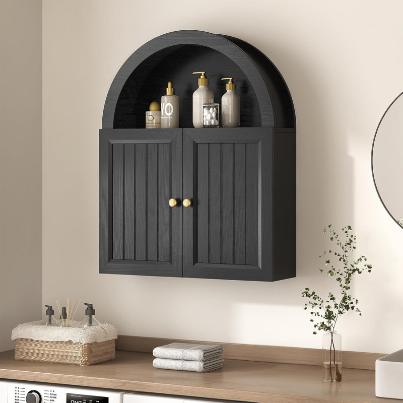 Arched Bathroom Wall Cabinet, Black (SIMILAR TO STOCK PHOTO)