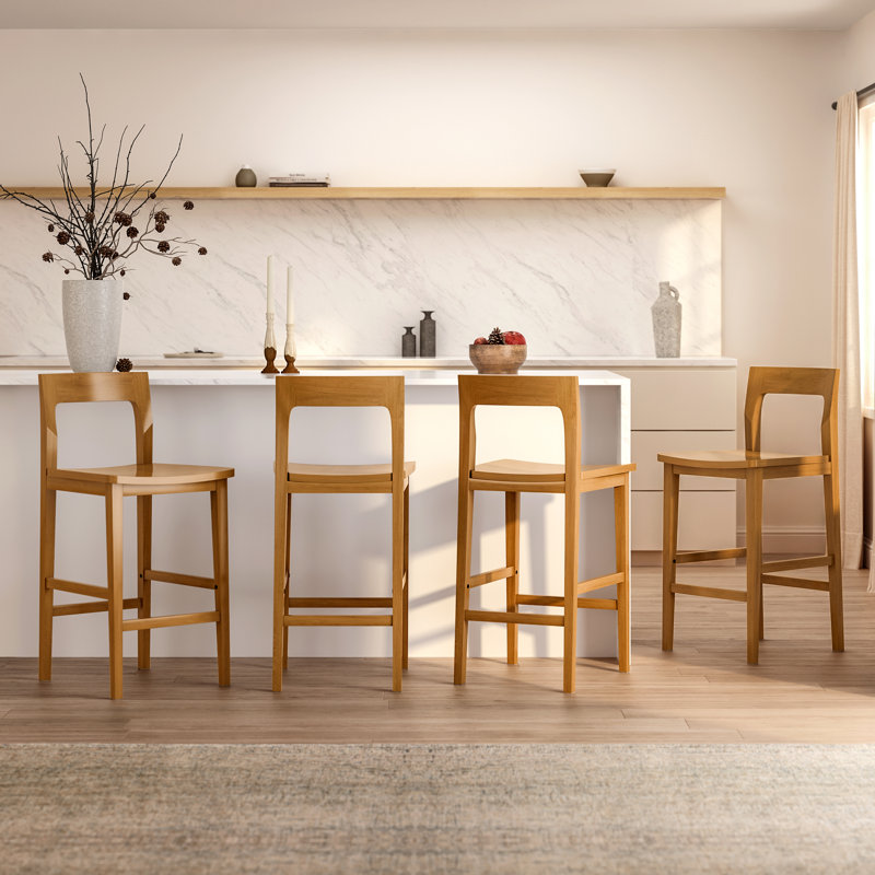 solid wood counter stool with footrest