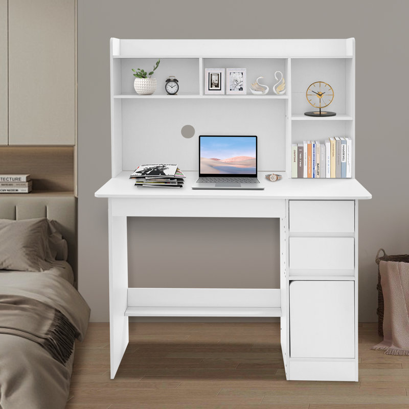 Modern Writing Desk With Bookshelf(Product Height: 51.54In) INCOMPLETE 