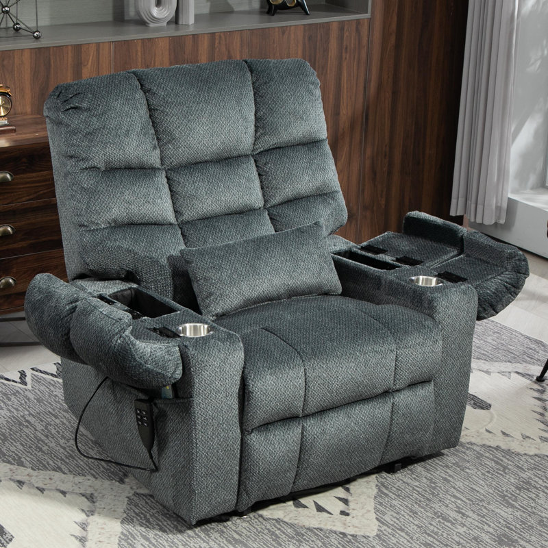 incomplete Oversized 3-Motor Zero Gravity Power Lift Recliner with Massage, Heat, 180 Flat Lay&400lbs