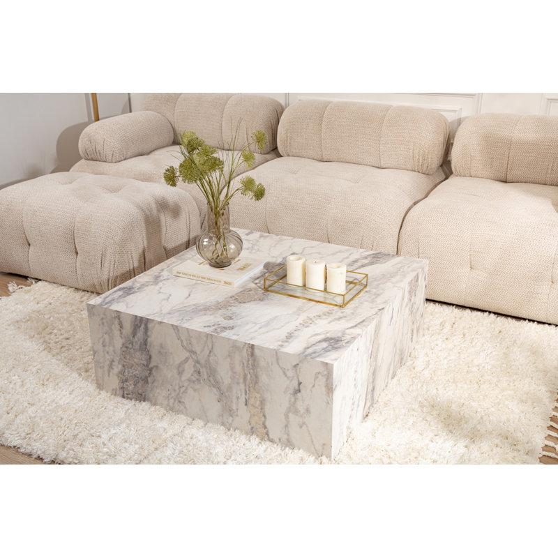 Elegant 35\" x 35\" Marble Coffee Table INCOMPLETE 