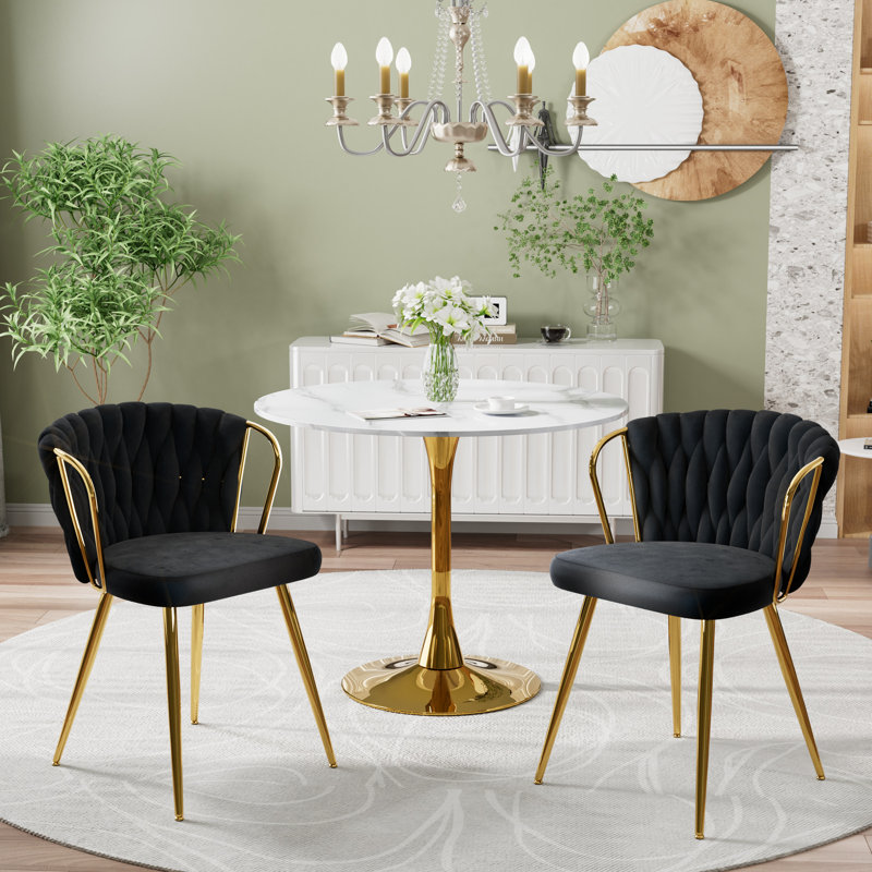 3 - Piece Marble Top Pedestal Dining Set INCOMPLETE 