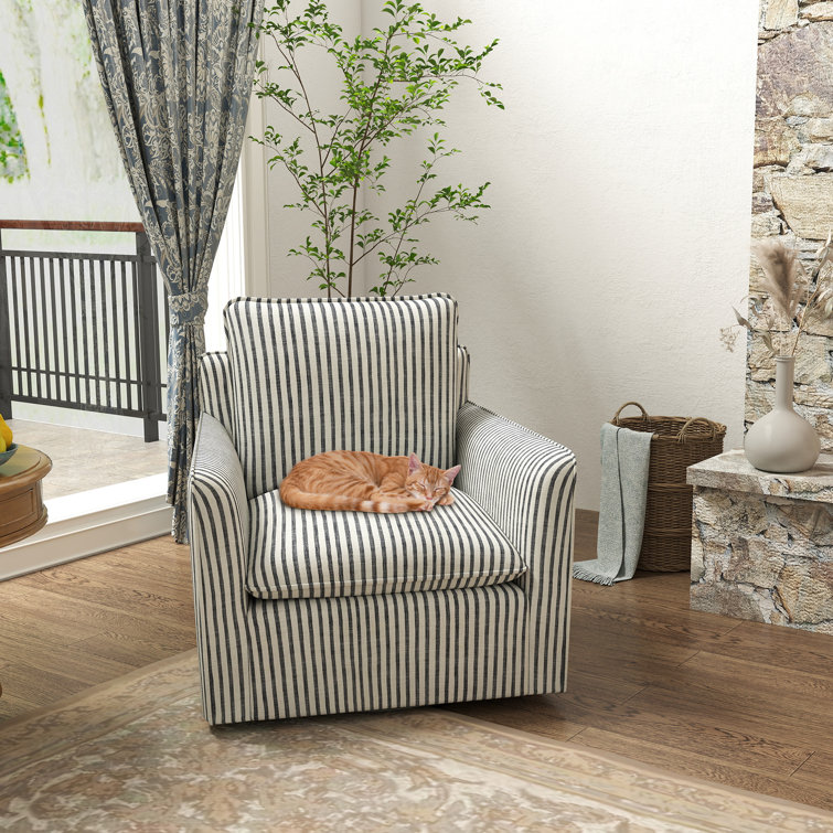 kandyn 29.7\" w modern soft stripe upholstered swivel barrel chair with removable cushion
incomplete 