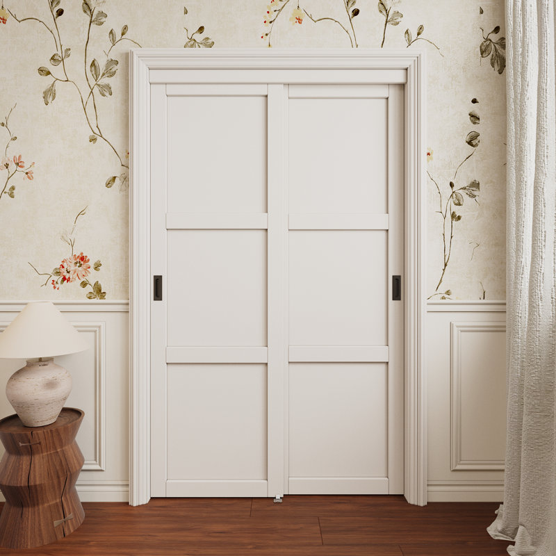 80\"H Paneled Pantry Closet Sliding Doors With Hardware & Handles INCOMPLETE 