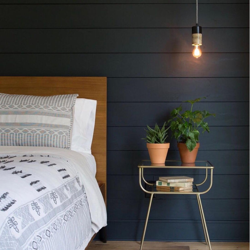 5\" x 35.5\" Peel and Stick Shiplap Wall Paneling in Black (10-pack) INCOMPLETE 