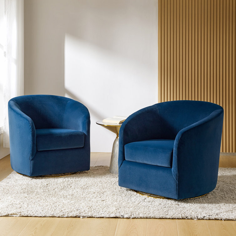 Holden Velvet Swivel Barrel Chair (Set of 2)