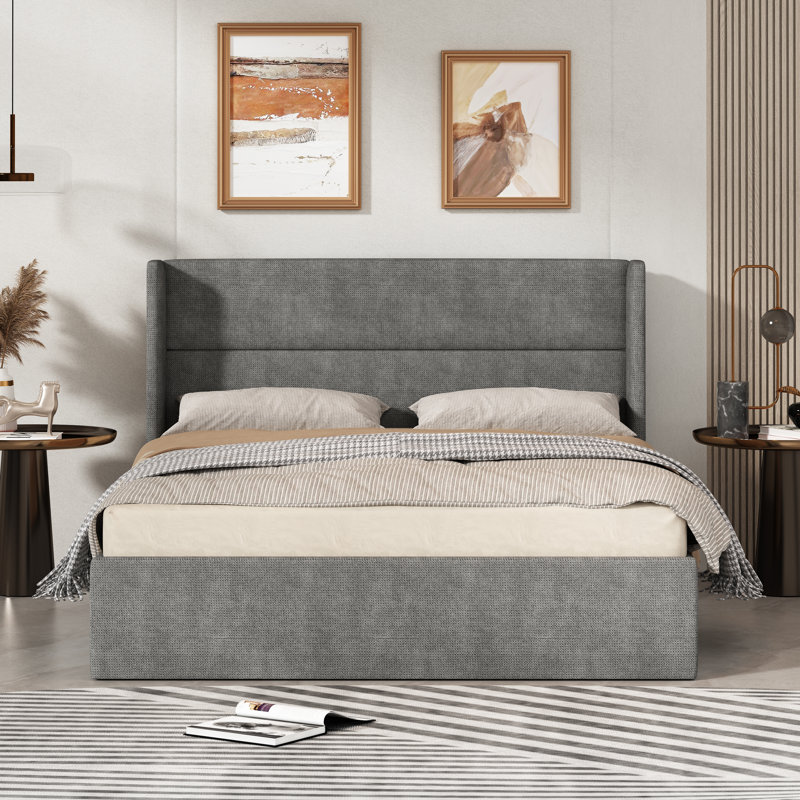 gaillarde hydraulic lift up storage upholstered platform bed