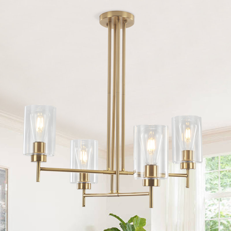4 - Light 23.6\" Wide Dimmable Modern Linear Kitchen Island Chandelier with Cylinder Glass Shade
INCOMPLETE 