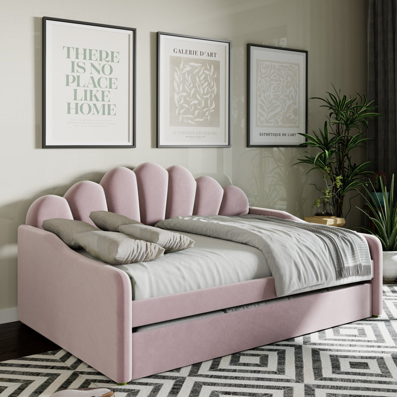 Kaleab Upholstered Full Daybed, Curved Arms Shalle, Shaped Backrest, Sofa, Guest Bed INCOMPLETE 
