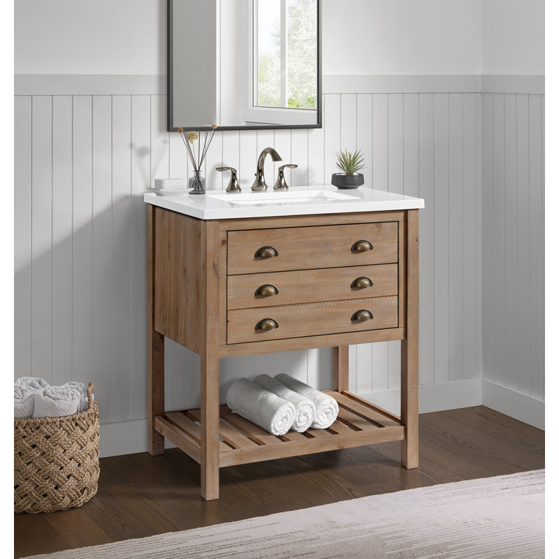 Grigg 31'' Free Standing Single Bathroom Vanity with Cultured Marble Top INCOMPLETE 