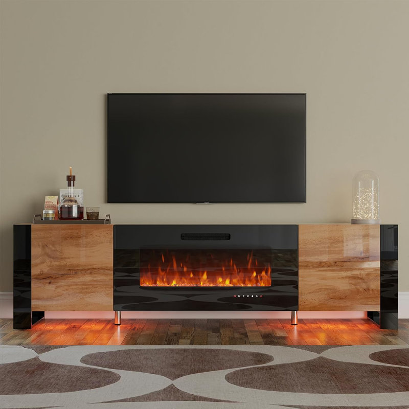 Pittston Storage Credenza with Fireplace Included
