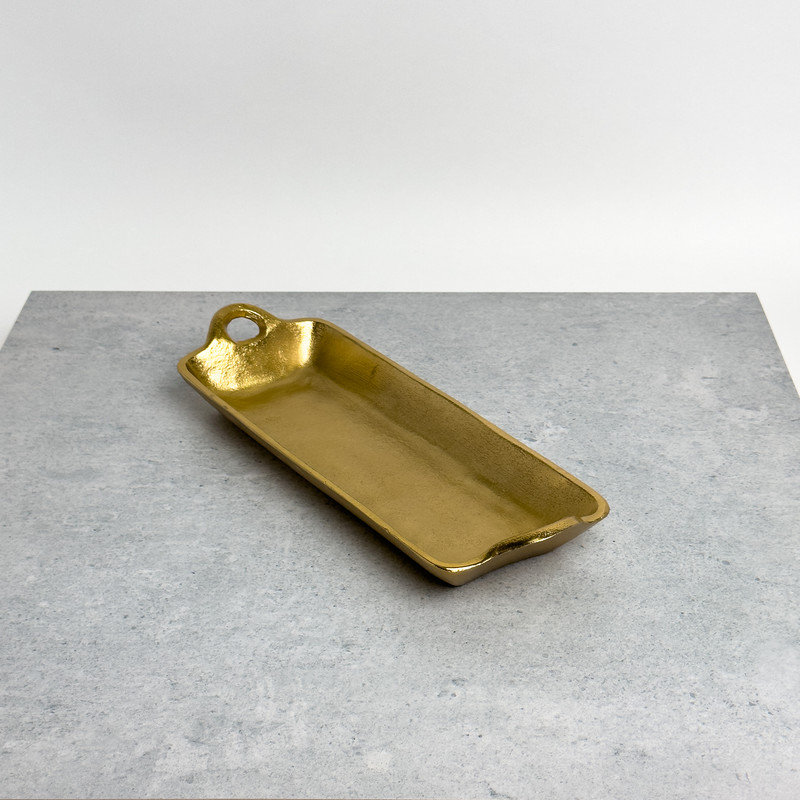 Textured Aluminum Rectangular Tray with Handles