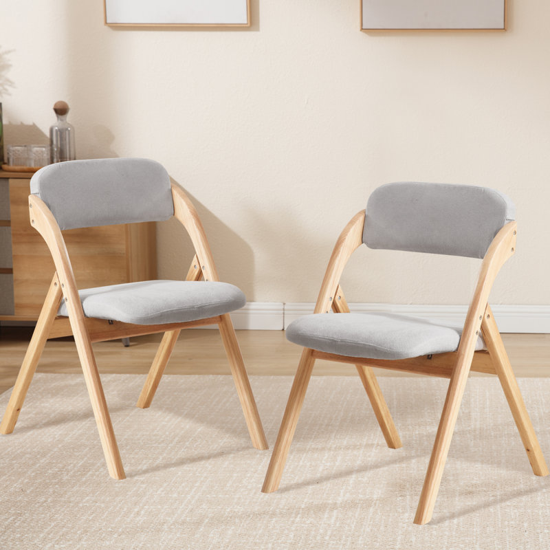 Upholstered Padded Stackable Folding Chair (Set of 2) INCOMPLETE 