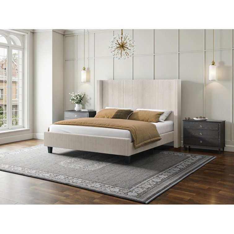 (Incomplete) Wauseon Corduroy Upholstered Bed
