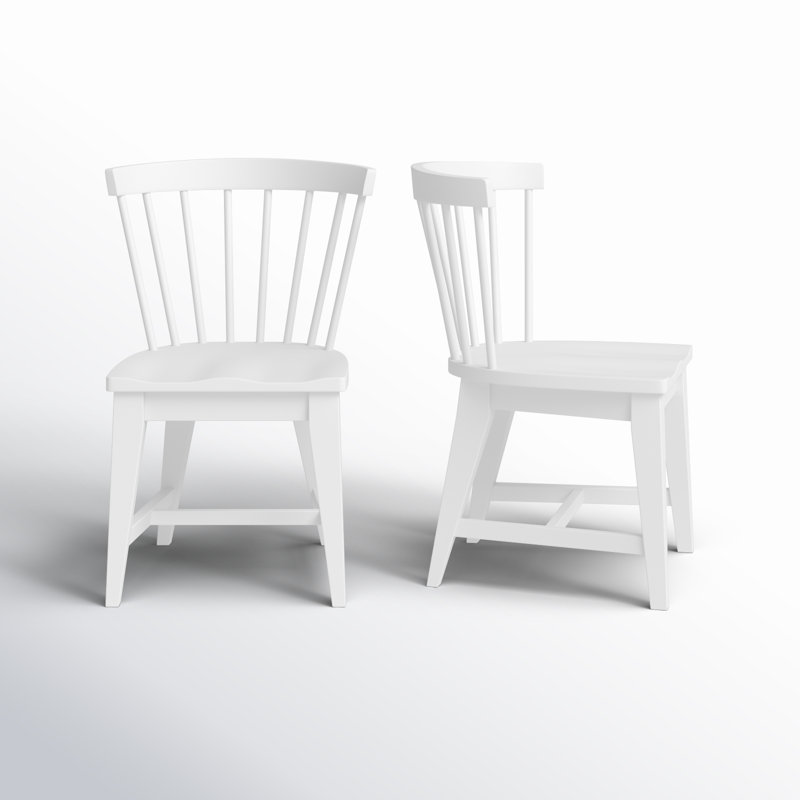 Lana Solid Wood Windsor Back Side Chair Dining Chair (Set of 2) BLUE