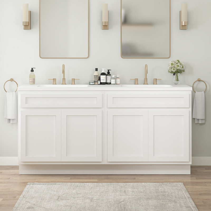 66" double bathroom vanity base only