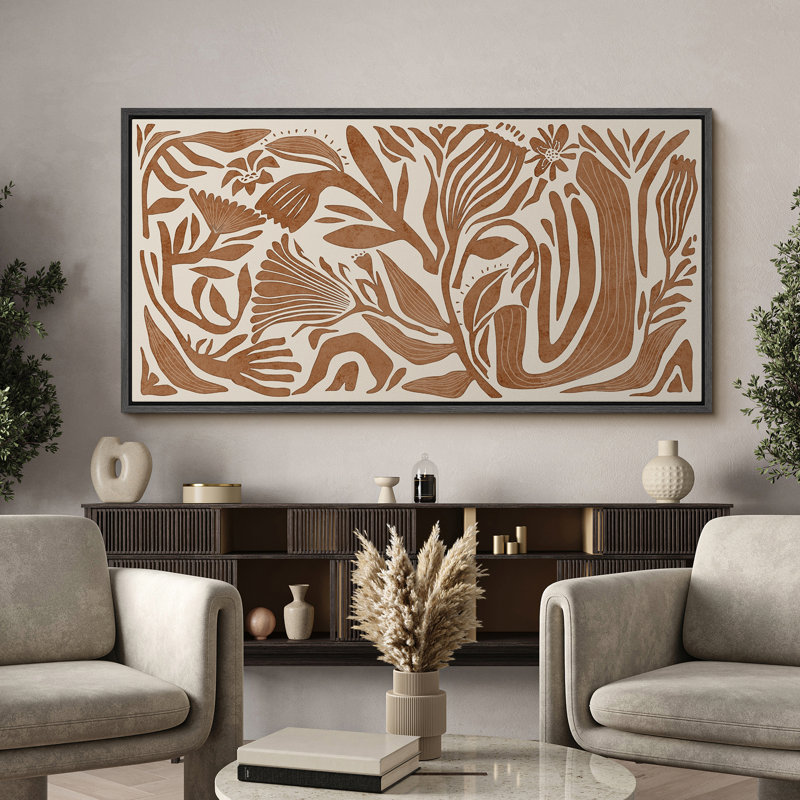 Modern Botanical Illustration in Earth Tones Modern Art