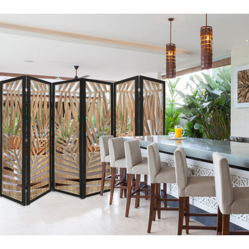 Leithgow 48'' W x 67'' H 3 - Panel Solid Wood Folding Room Divider