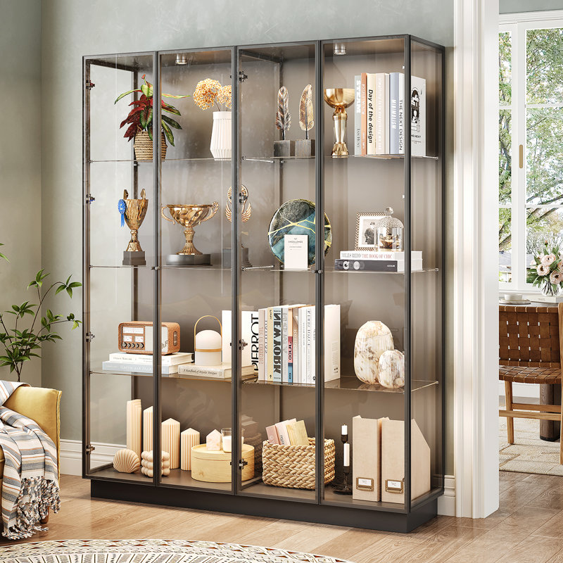 (Incomplete) Display Cabinet With Glass Doors And Shelves