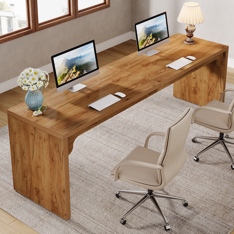 78.7\" Long Computer Desk, Wooden 2 Person Desk Double Desk INCOMPLETE 