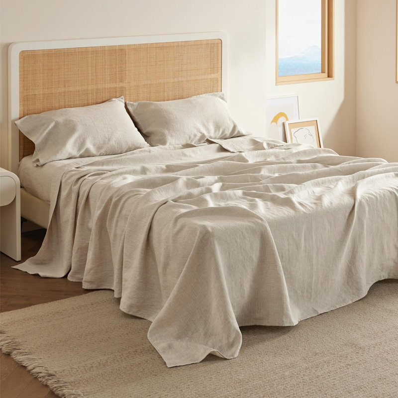Bedsure Linen Cotton Blend Sheets for All Seasons