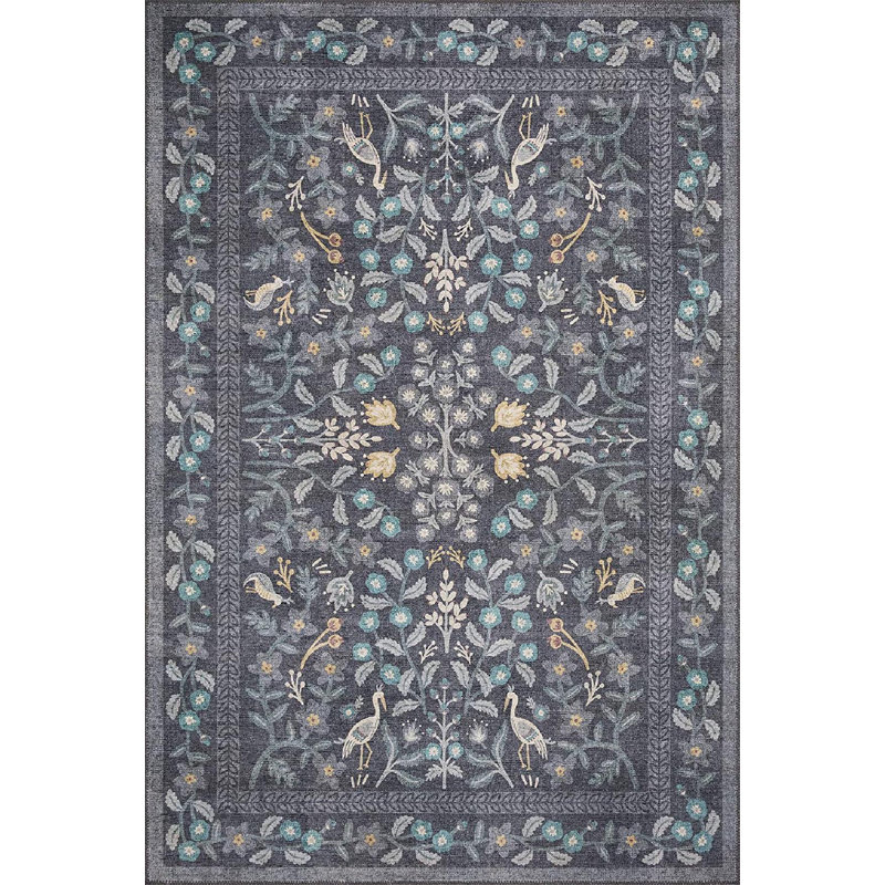 Rifle Paper Co. x Loloi Maison Nightingale Black Rug