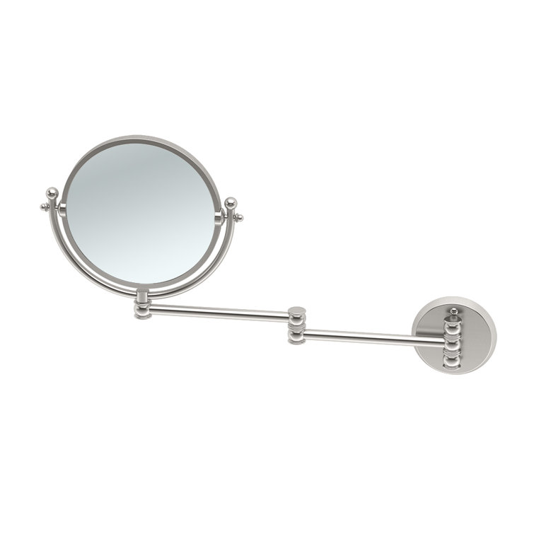 Wall and Vanity | Solid Brass Swing Arm, Bathroom Vanity Double-Sided Wall Mirror | 3x Magnification, Arm Fully Extends to 12.63\"L. for Make-Up, Shaving INCOMPLETE 
