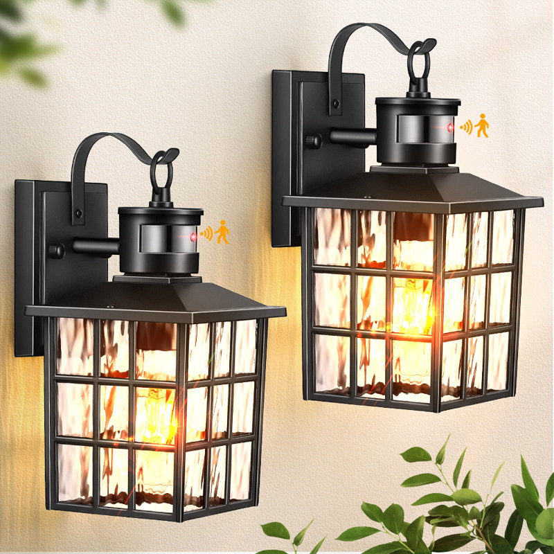 Motion Sensor Outdoor Wall Lights for House, Dusk to Dawn Outdoor Light Fixture Wall Mount INCOMPLETE 
