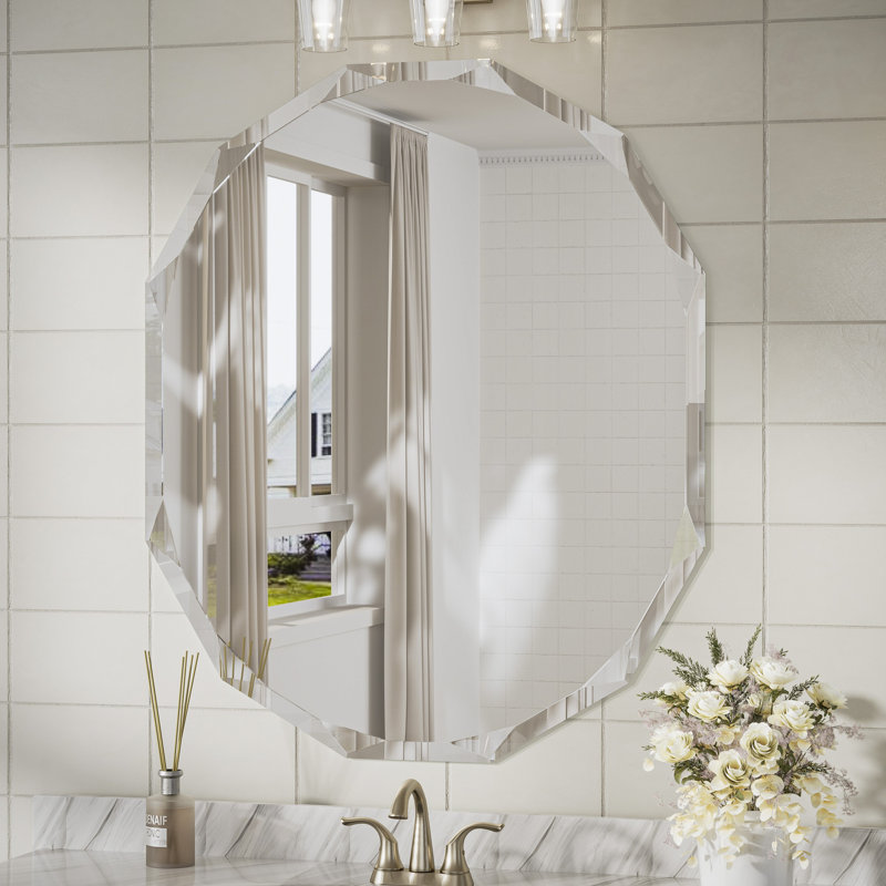 pearlette oval beveled frameless bathroom vanity mirror decorative wall accent mirror
incomplete 