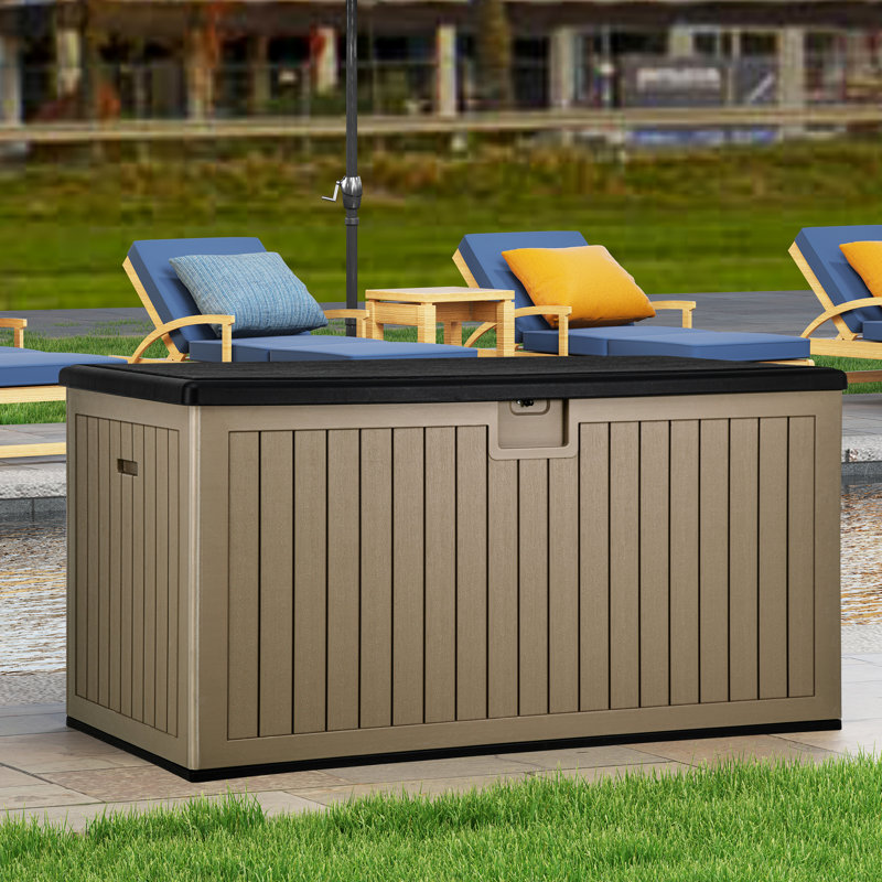 balconera 230 gallons water resistant deck box with flexible divide
incomplete 