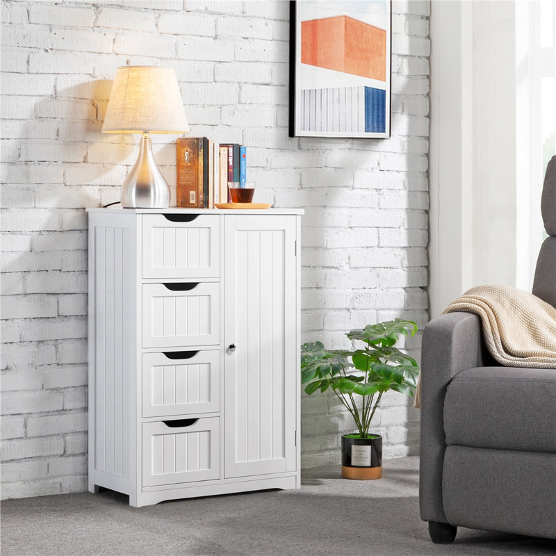 Jalieah Free-Standing Large Wooden Bathroom Floor Cabinet INCOMPLETE 