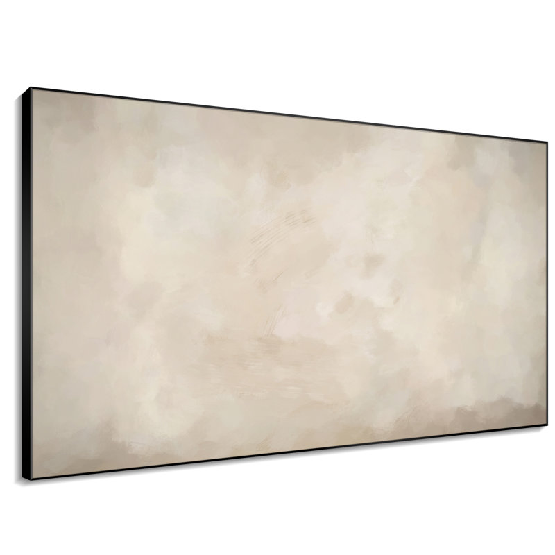 Neutral Abstract Subtle Layered Patterns Illustrations Extra Large Framed Wall Art Print Decor (Framed Assembly Required)