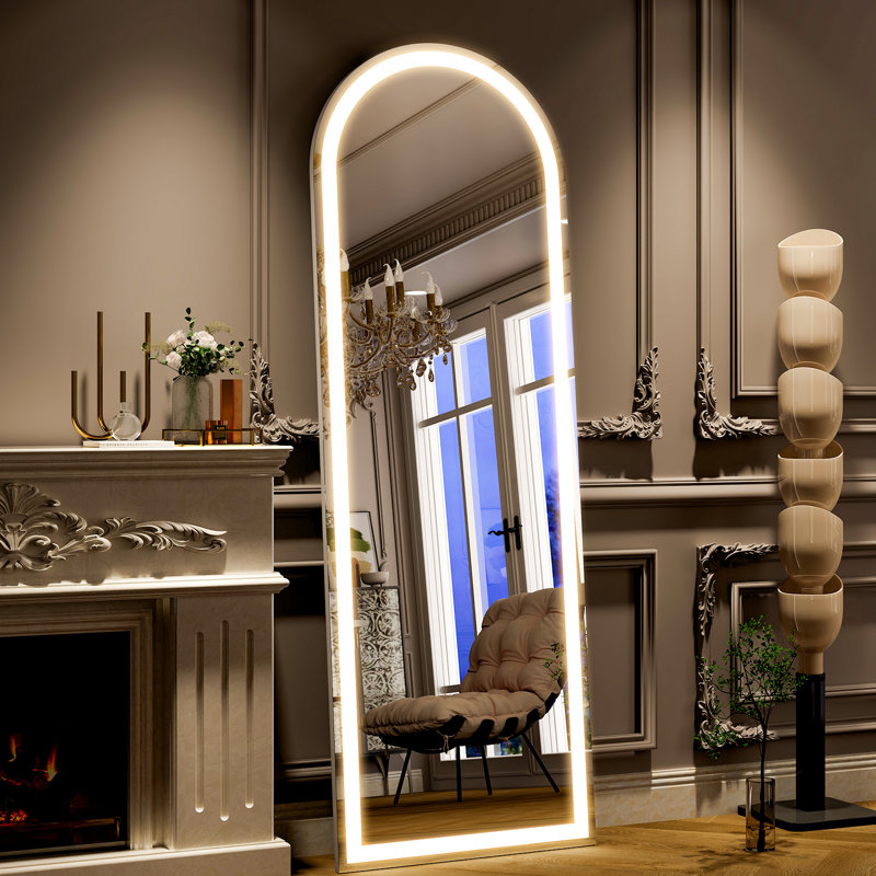 Lighted Full Length Mirror with Stand LED Wall Mirror