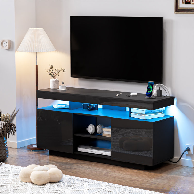 modern 47.2/55.1 in media console with outlet and rgb led light, tv stand for tvs up to 65/55 inch
incomplete 